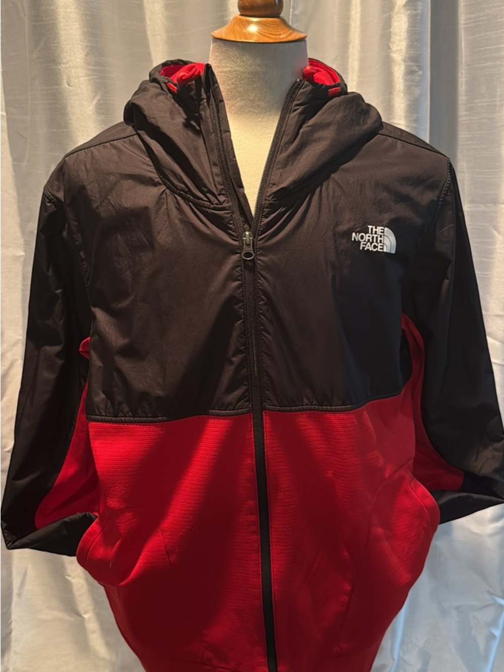 The North Face Black and Red Hooded Jacket